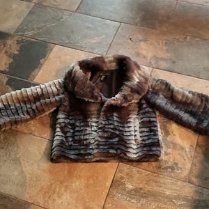 Inc. Faux fur cropped coat